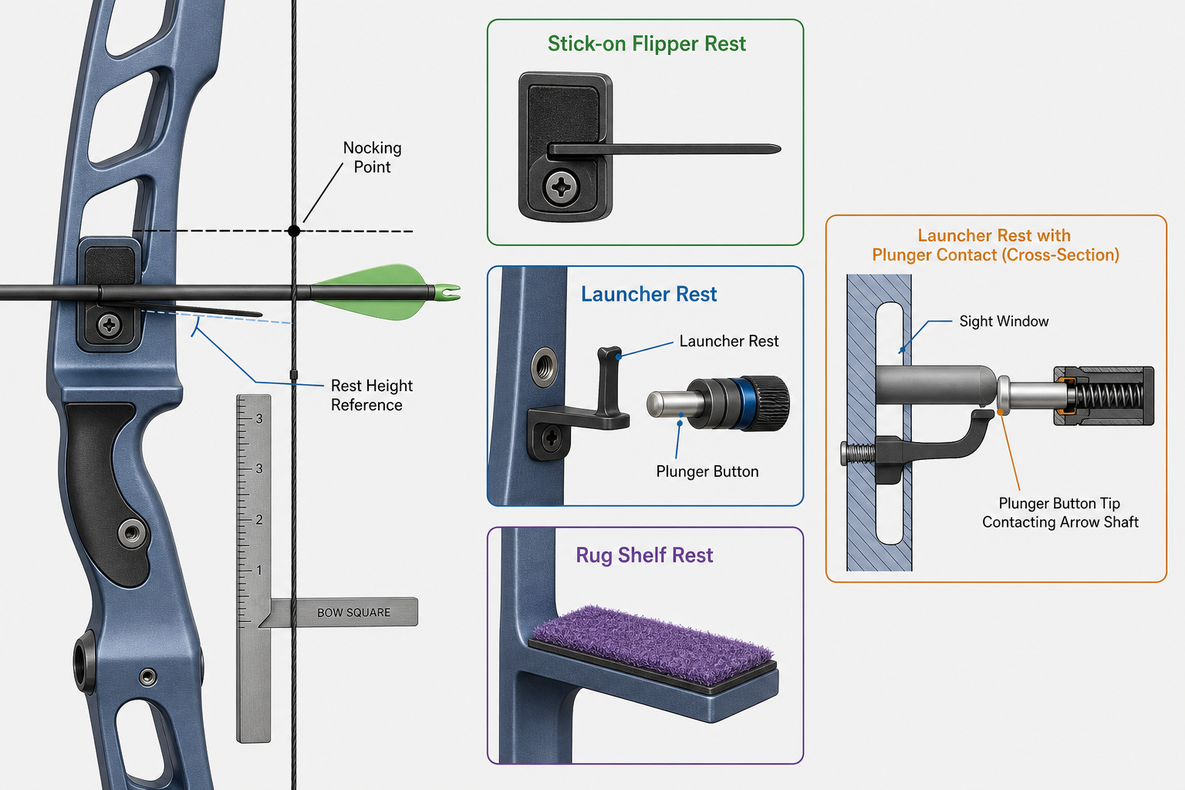 how to choose an arrow rest for a recurve bow