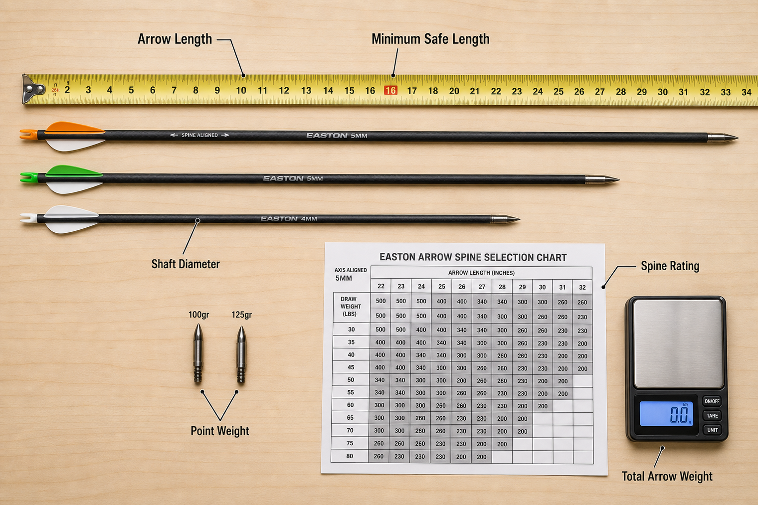 choose the right arrow size for each situation