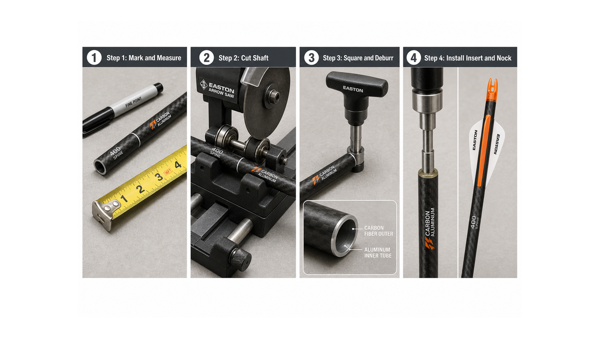 how to cut arrows and assemble for carbon aluminum shafts