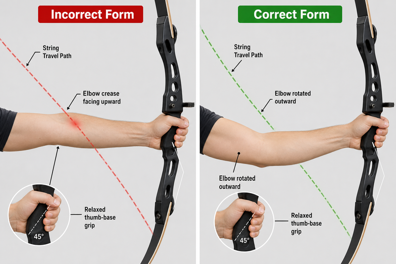 bowstring hitting your arm here s how to stop it