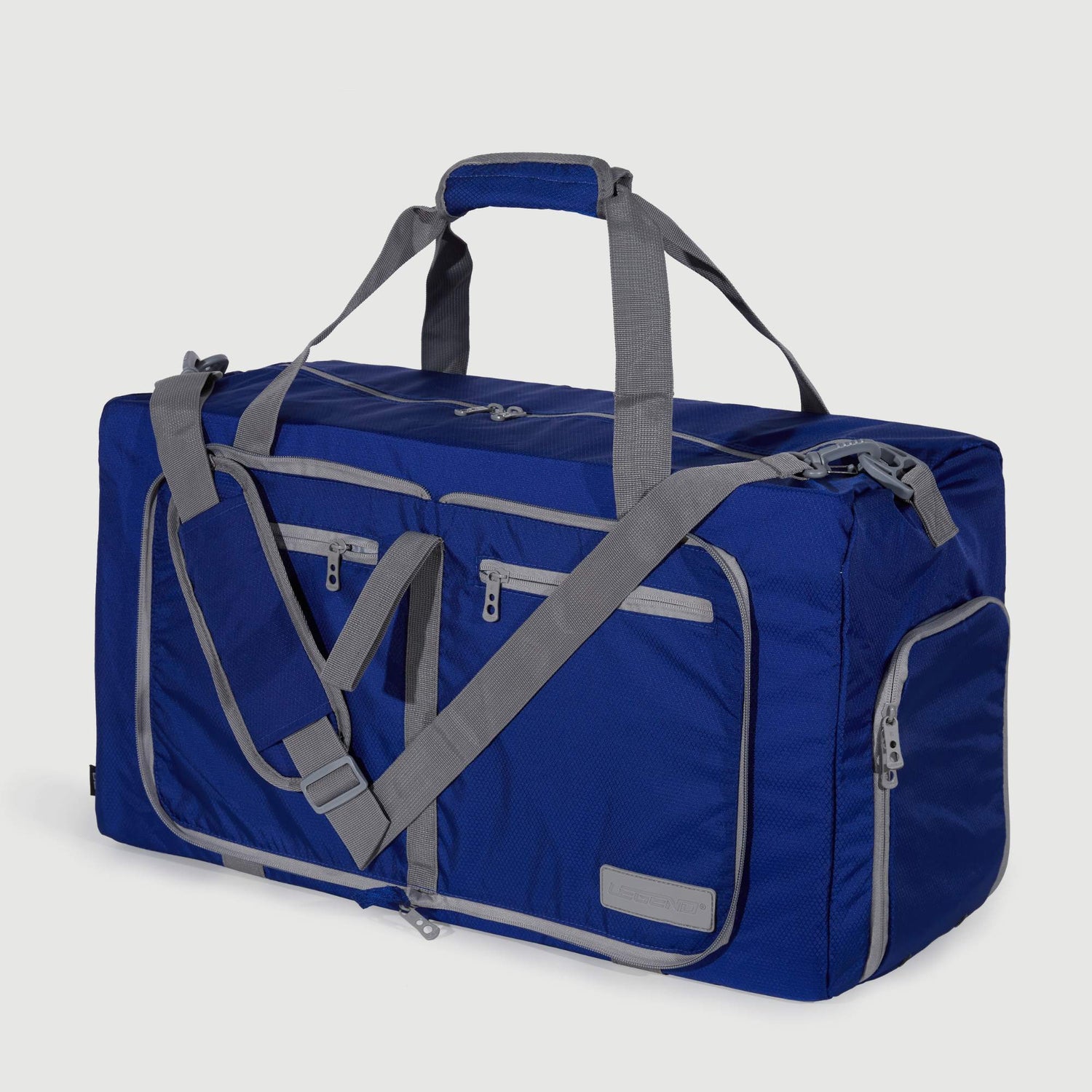 80l foldable travel duffel bag Fosmon 65L Duffle With Shoes Compartment for and Gym Black resistant Heavy duty Foldable Duffel Bag - Lightweight